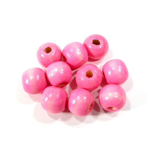 나무비즈/원형(12mm)분홍